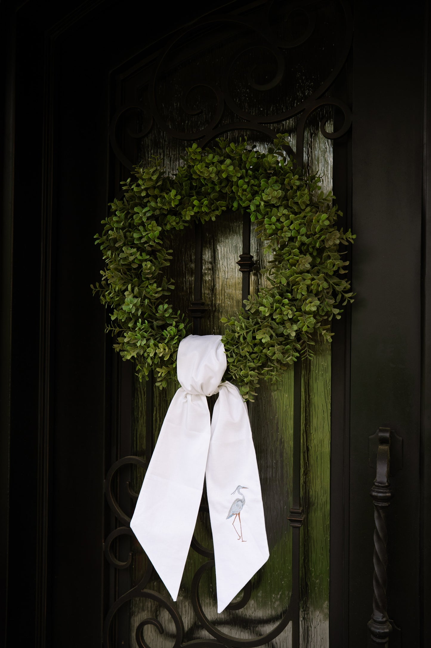 Blue Heron Wreath Sash