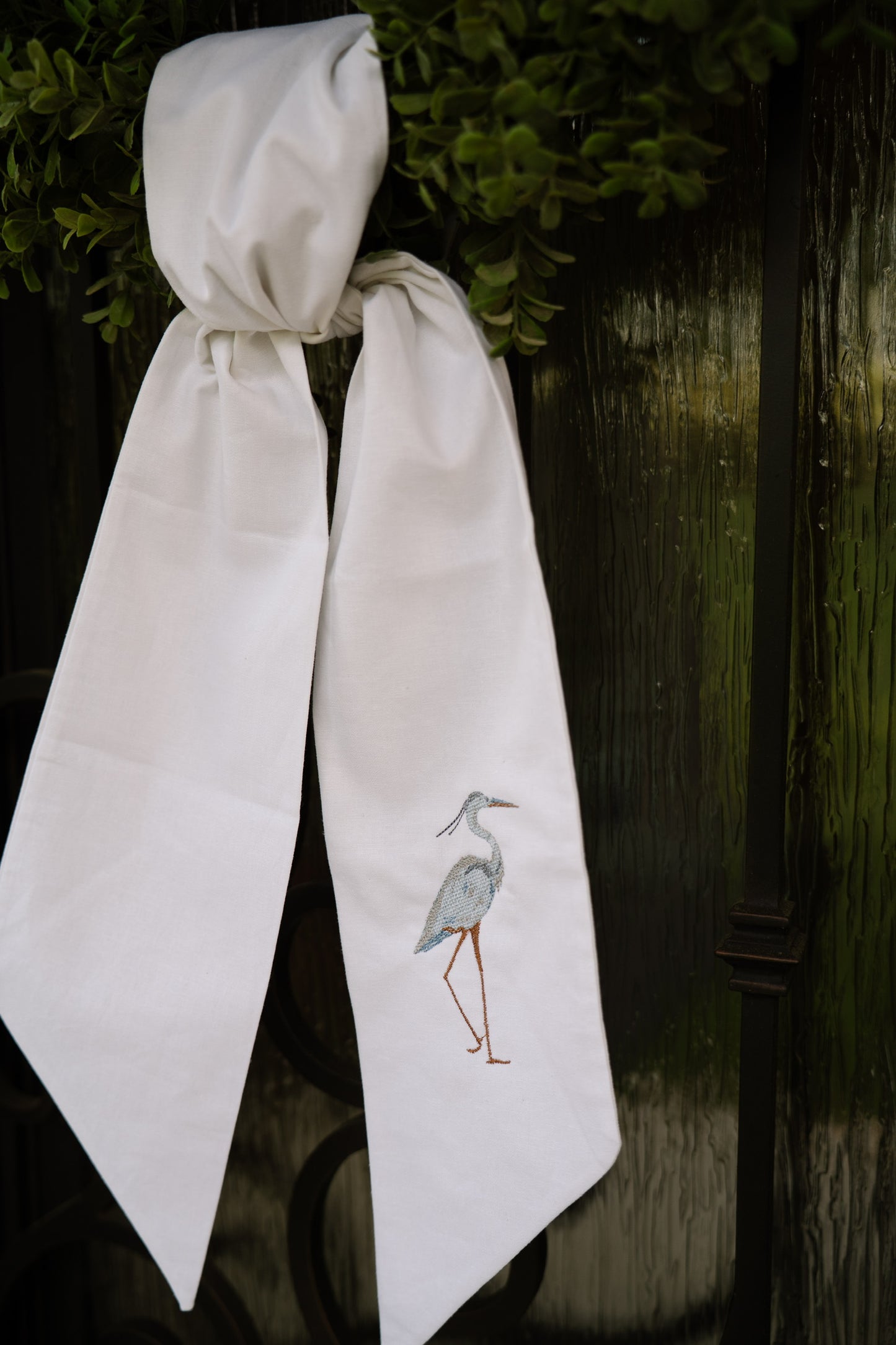Blue Heron Wreath Sash