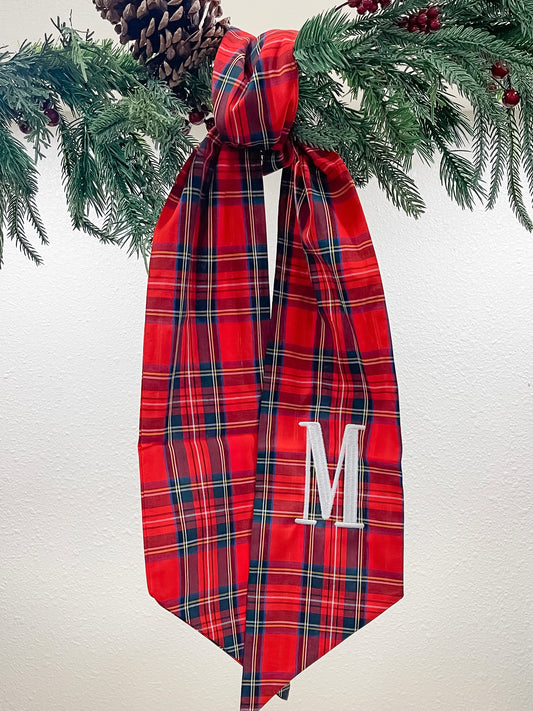 English Tartan Plain Wreath Sash