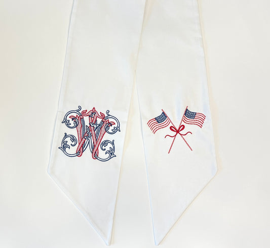 Classic American Flag Wreath Sash
