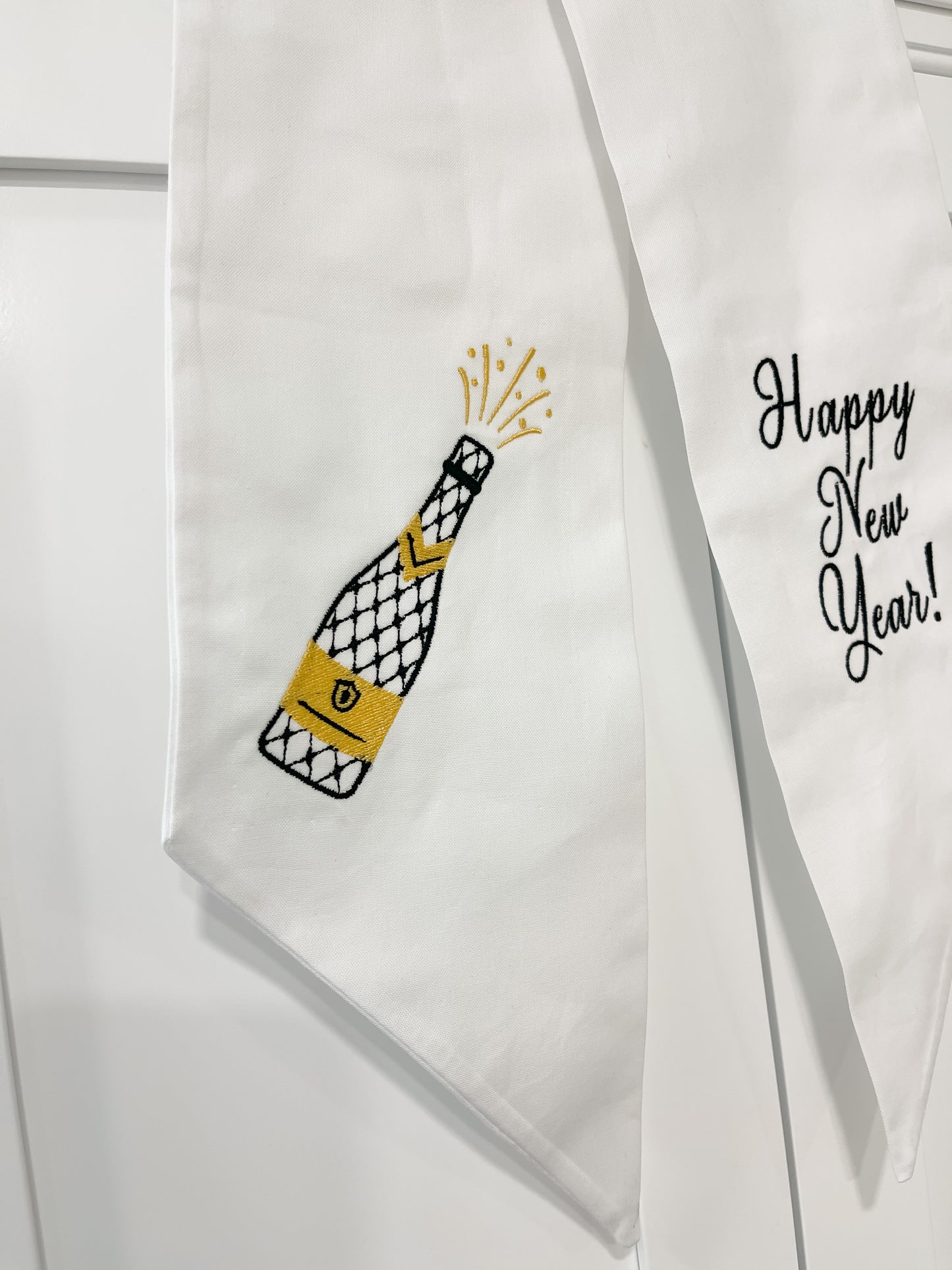 Happy New Year Wreath Sash