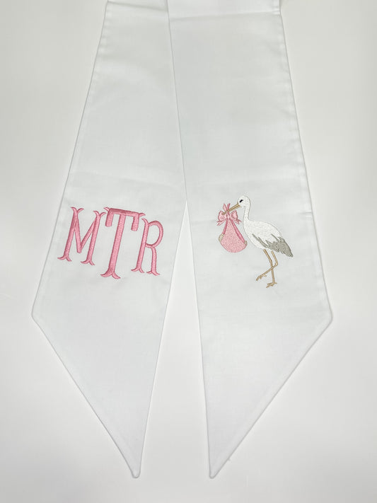 Stork Wreath Sash