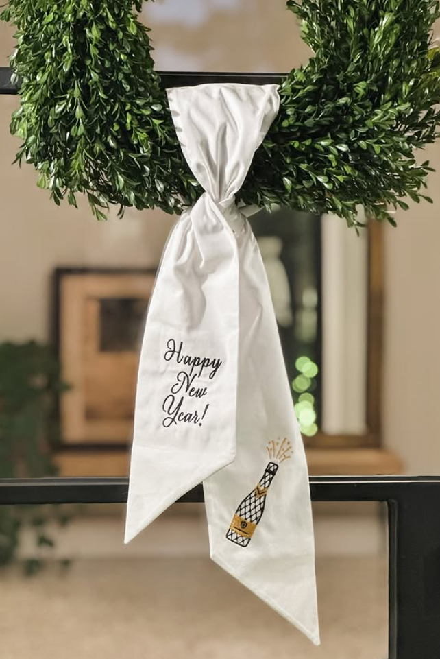 Happy New Year Wreath Sash
