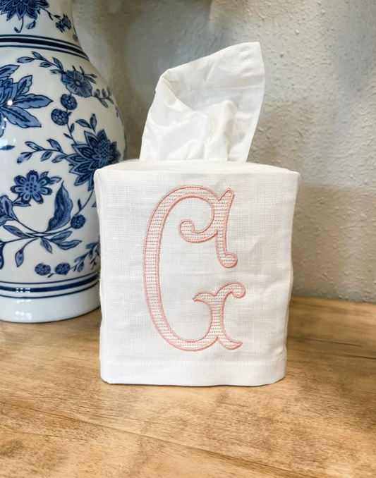 Monogrammed Tissue Box Cover